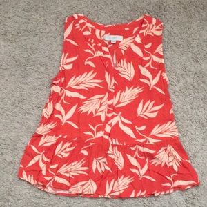 Hawaiian print peplum blouse
